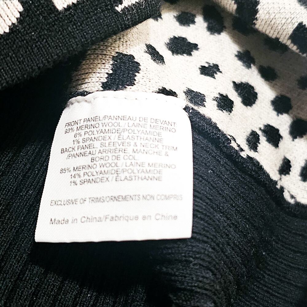 Tory Burch Black Dotted Pony ribbed knit Gemma Merino Wool sweater dress size XS - Picture 11 of 13